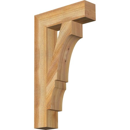 Ekena Millwork Balboa Block Rough Sawn Bracket, Western Red Cedar, 4"W x 16"D x 28"H BKT04X16X28BOA05RWR